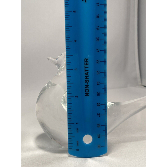Clear Art Glass Bird Handmade Long Tail - Picture 8 of 9